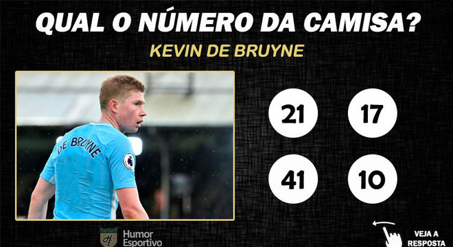 Qual o nmero da camisa de De Bruyne no Manchester City?