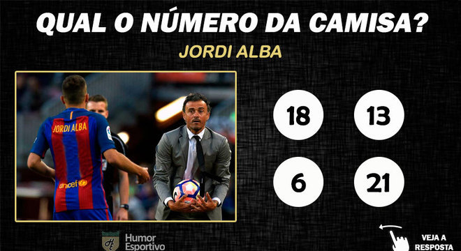 Qual o nmero da camisa de Jordi Alba no Barcelona?
