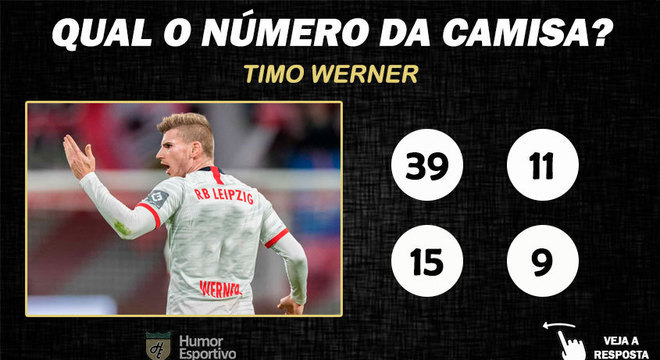 Qual o nmero da camisa de Timo Werner no RB Leipzig?