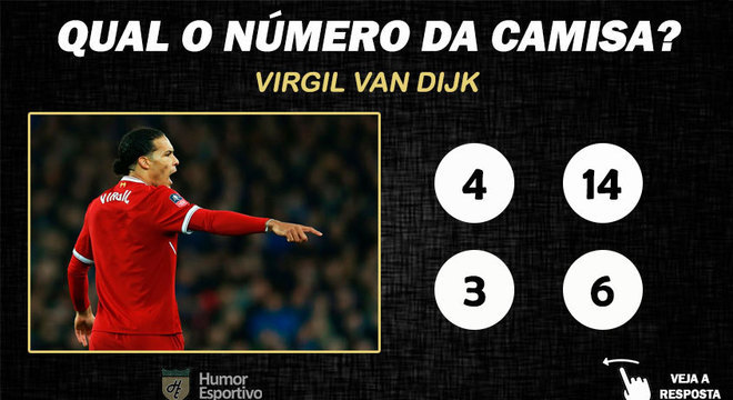 Qual o nmero da camisa de Van Dijk no Liverpool?