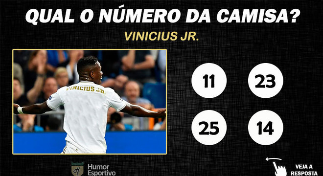 Qual o nmero da camisa de Vinicius Junior no Real Madrid?