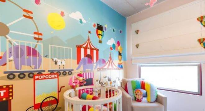 Quarto infantil com tema circo