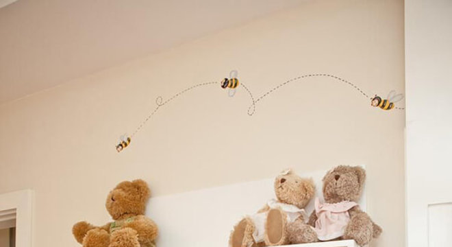 Quarto infantil planejado com nicho branco