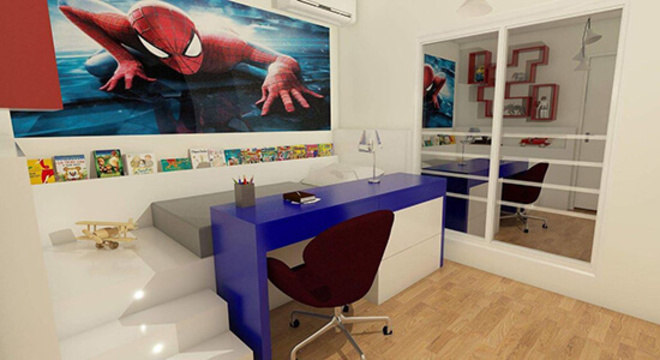 Quarto infantil planejado Homem Aranha