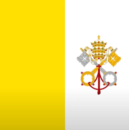 Quase todas as bandeiras são retangulares. Mas há exceções. Existem duas bandeiras quadradas. Uma delas é a do Vaticano. Dividida ao meio nas cores amarela e branca, ela tem uma representação do brasão do Vaticano.   