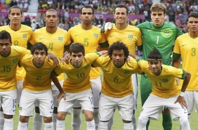 Quatro anos mais tarde, o ouro escapou por pouco. Comandada por Mano Menezes e com Neymar em campo, a Seleção Brasileira perdeu a final para o México, no estádio de Wembley. - Foto: Divulgação/CBF
