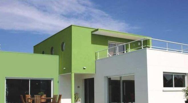 Que tal pinturas de casas modernas na cor verde