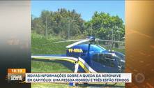 Câmera registrou queda de helicóptero com quatro pessoas em Capitólio (MG)