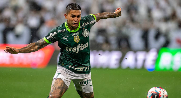 Dudu não marcou gols pelo Palmeiras no Paulistão 2023, mas esteve em campo por mais de 800 minutos
