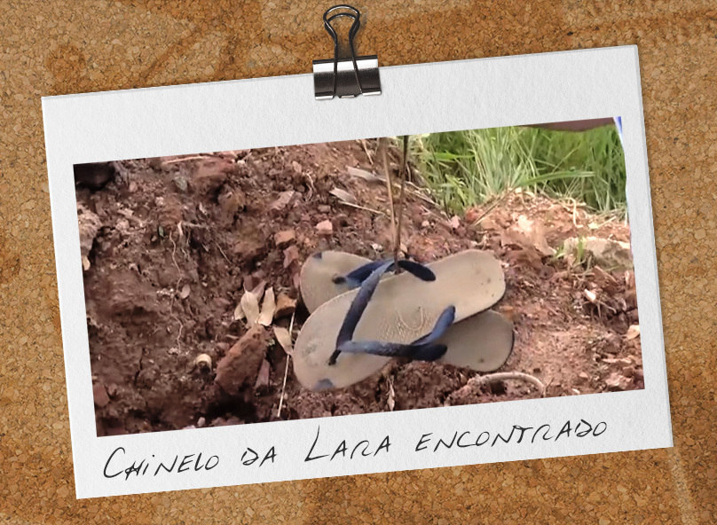 Chinelo que Lara usava quando desapareceu (Arte R7)