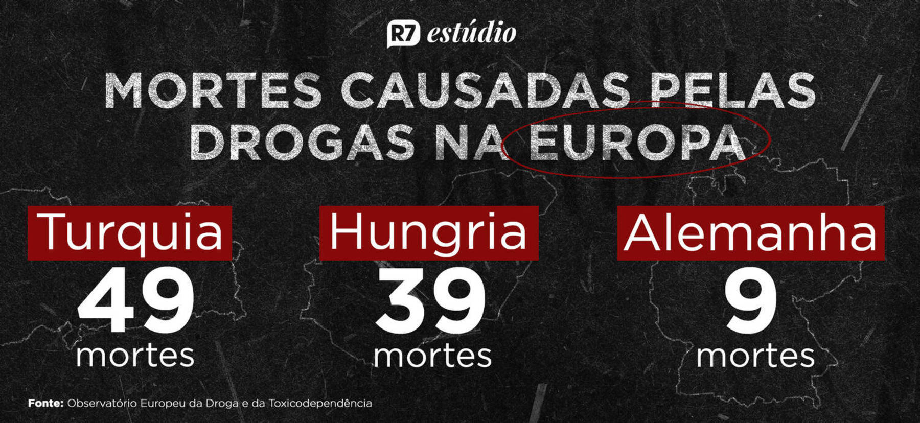 Confira o números de mortes na Europa (Arte R7)