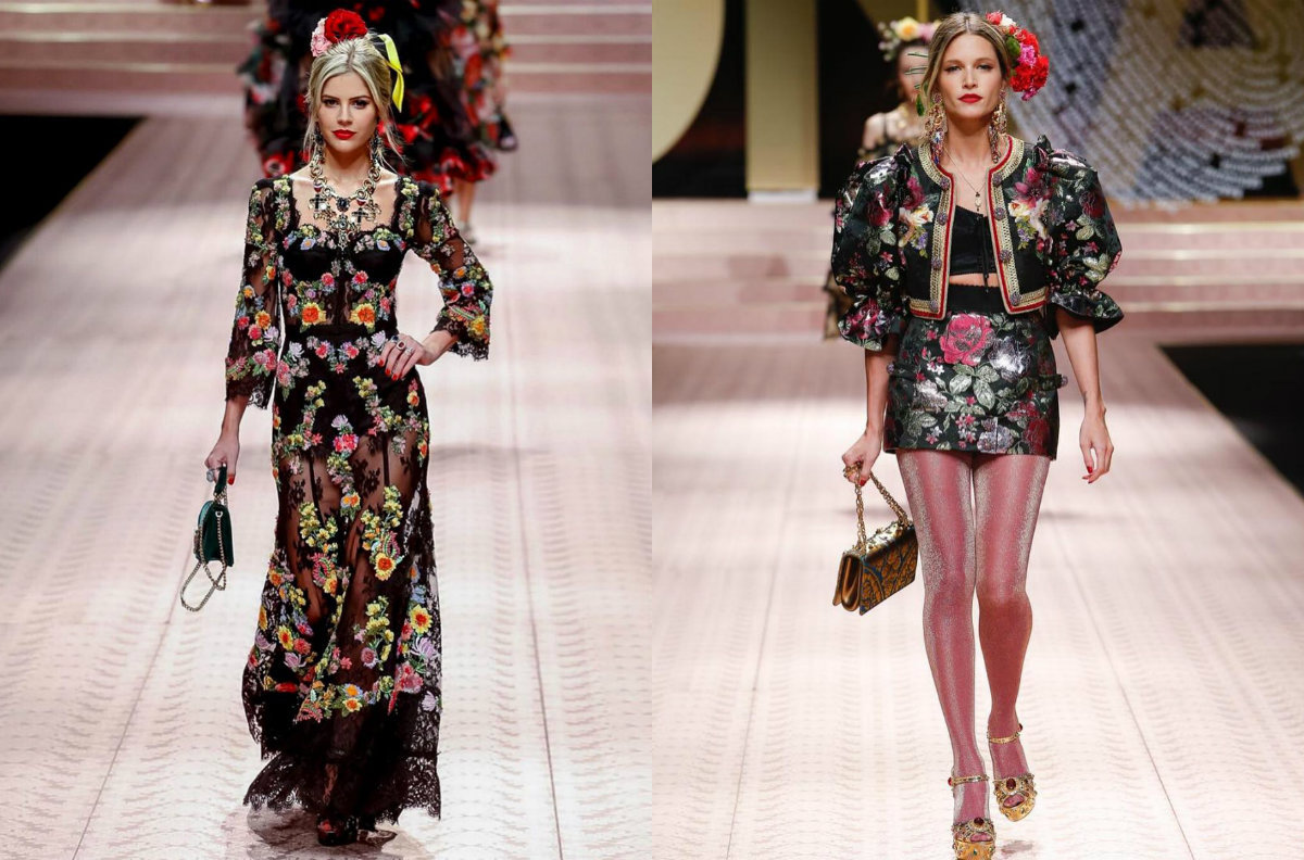 As influencers brasileiras Lala Rudge e Helena Bordon em desfile da Dolce & Gabbana (Reprodução/Instagram/@lalarudge/@helenabordon)