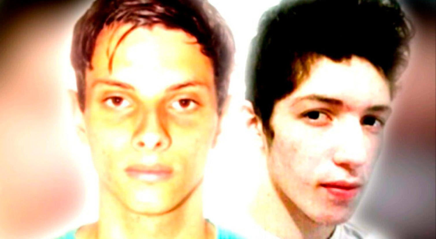Guilherme e Luiz Henrique invadiram a escola e atiraram em alunos e professores (Reprodução/Record TV)