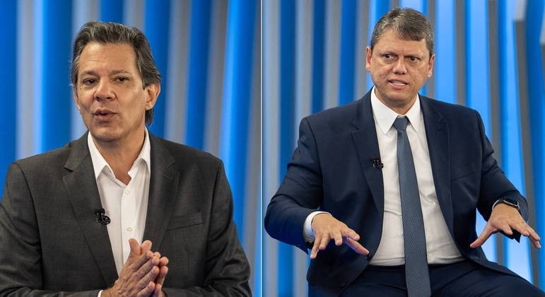 Fernando Haddad e Tarcísio de Freitas, candidatos ao Governo de São Paulo