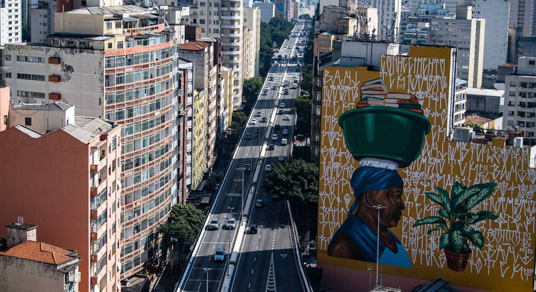 Vista aérea do elevado presidente João Goulart