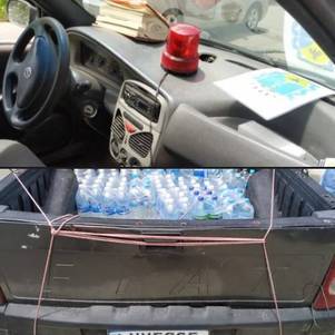 PM encontrou garrafas de água em carro