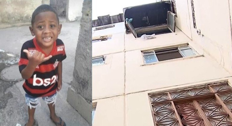 Criança caiu da janela do apartamento de uma altura de cerca de 12 metros