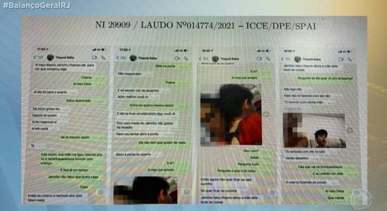 Troca de mensagens ocorreu no dia 12 de fevereiro, um mês antes da morte do menino