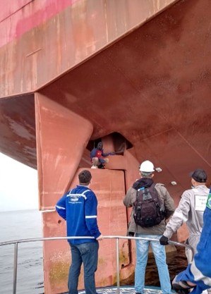 Homem viajou no leme de navio