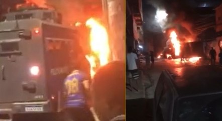 Veículo foi atacado com coquetel molotov