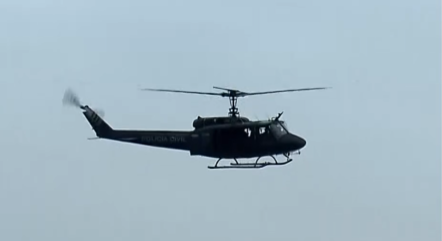 Helicóptero da Polícia Militar sobrevoa a região da praça Seca