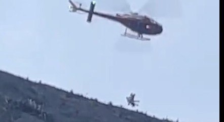 Helicóptero foi usado no resgate dos alpinistas