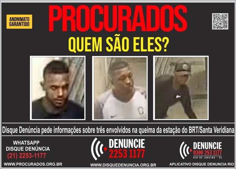 Disque Denúncia Divulga Cartaz Com Fotos De Criminosos Que Atearam Fogo