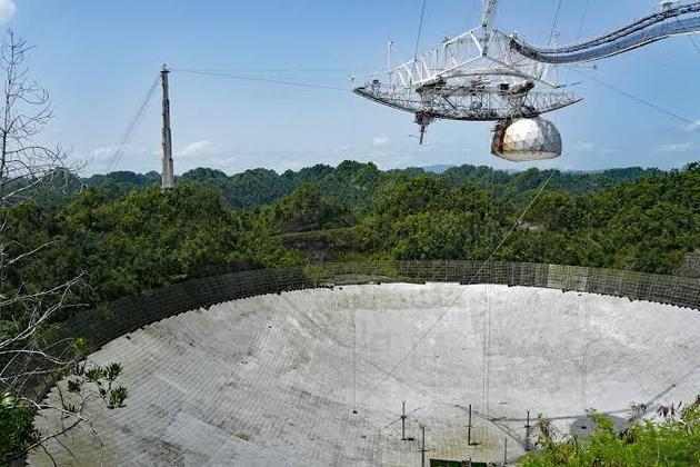 Radiotelescópio de AreciboO radiotelescópio de Arecibo possui uma antena constituída por um refletor esférico de 305 metros e está localizado em uma área próximo a Arecibo, em Porto Rico. Jung conta que o instrumento foi posto em operação em 1963, mas acabou se deteriorando e sendo destruído no ano de 2020. 