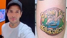 Ex-'BBB' Rafinha faz tatuagem para show Blink-182, e banda cancela vinda ao Brasil