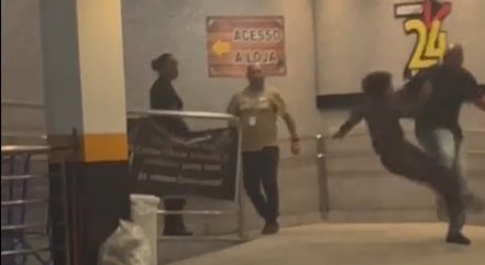 Segurança deu rasteira em mulher no supermercado