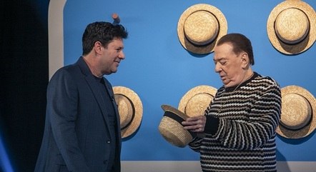 Michael Keller com Raul Gil para o "Domingo Espetacular"
