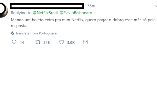 Netflix dá resposta irônica para Flávio Bolsonaro no Twitter