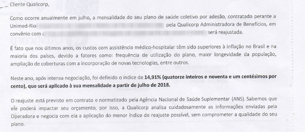 Jorge vai pagar mensalidades 14,91% mais caras nos próximos 12 meses