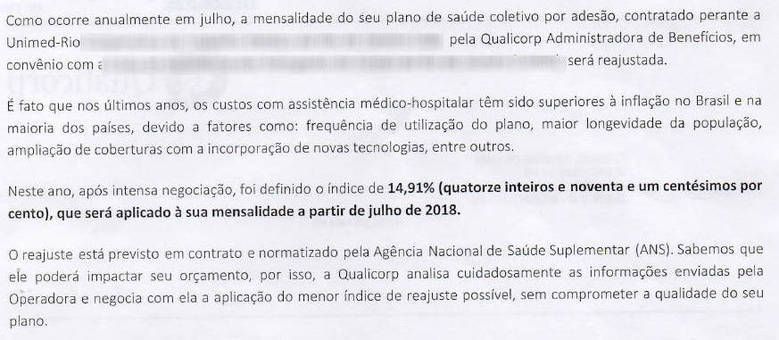 Jorge vai pagar mensalidades 14,91% mais caras nos próximos 12 meses
