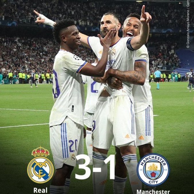 RESULTADO DO JOGO DO REAL MADRID: veja o placar de Manchester City x Real  Madrid na Champions League