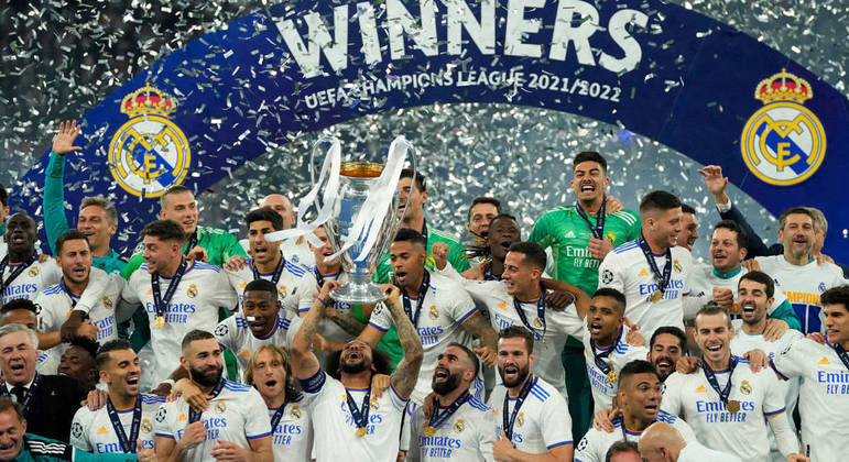 O Real Madrid, vencedor da Champions de 2021/22