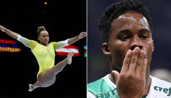 Rebeca e Endrick estão na lista dos atletas que se destacaram em 2023 (Montagem R7/ Yves Herman/Reuters - 08.10.2023 e Cesar Greco/Divulgação Palmeiras)