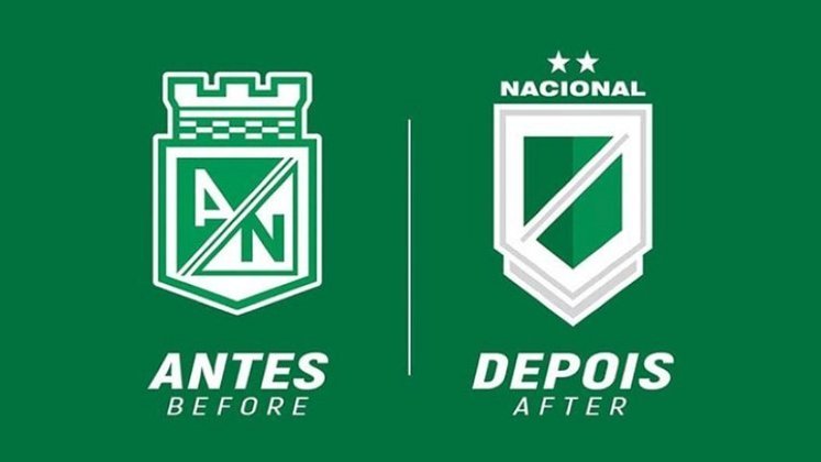 Redesenho de escudos de futebol: Atlético Nacional.