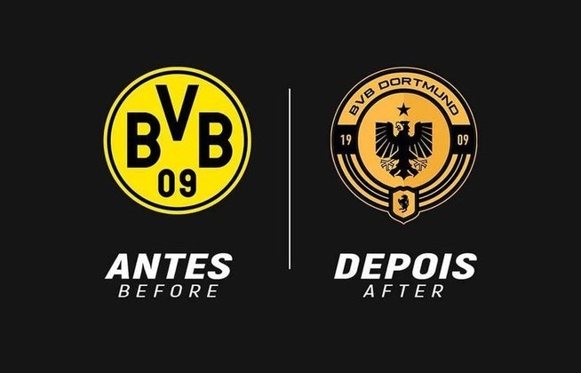 Redesenho de escudos de futebol: Borussia Dortmund.
