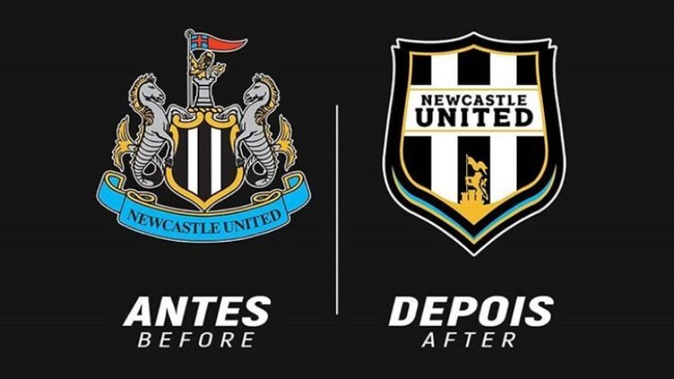 Redesenho de escudos de futebol: Newcastle.
