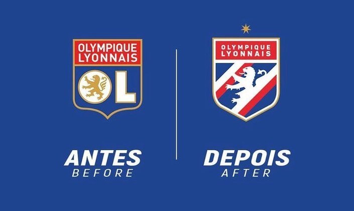 Redesenho de escudos de futebol: Olympique de Lyon.