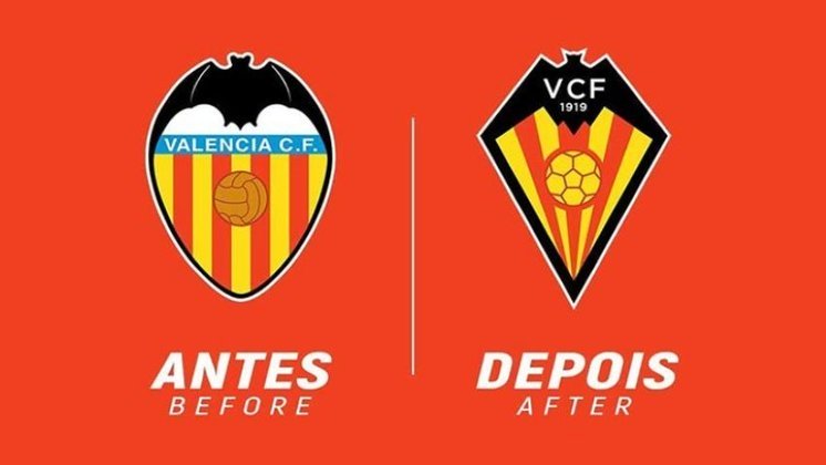 Redesenho de escudos de futebol: Valencia.