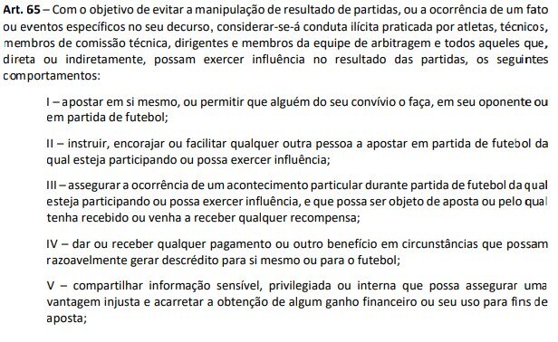 Artigo 65 do Regulamento Geral das Competições da CBF
