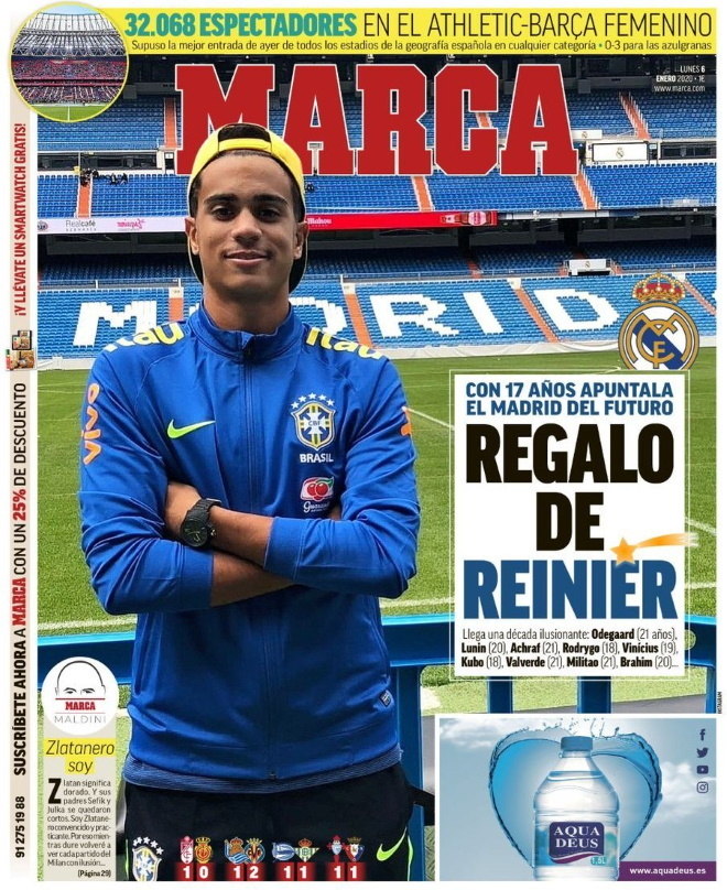 Estar no Real Madrid é estar no topo do futebol', diz Reinier a jornal