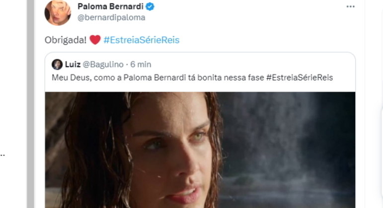 Se o comportamento de Bateseba (Paloma Bernardi) revoltou os internautas, a atuação e a beleza da atriz chamaram a atenção do público! Paloma aproveitou para agradecer o carinho do fã em tempo real!
