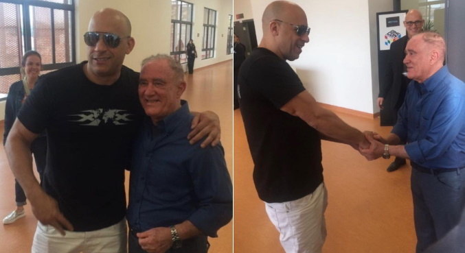 Encontro antigo de Renato Aragão e Vin Diesel voltou a movimentar a web