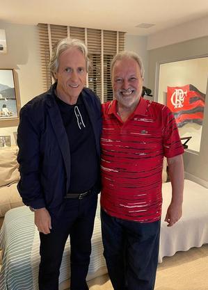 Jorge Jesus e Renato Maurício Prado na casa de  Kléber Leite