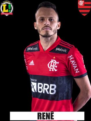 RENÊ - 6,5 - Apresentação segura do lateral-esquerdo, que cumpriu seu papel defensivo e, na etapa final, apoiou bem o ataque, como no primeiro gol do Flamengo.