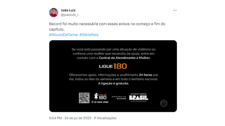 A emissora também teve todo um cuidado especial para abordar a violência contra a mulher e conscientizar  às vítimas sobre a importância de procurar ajuda 
