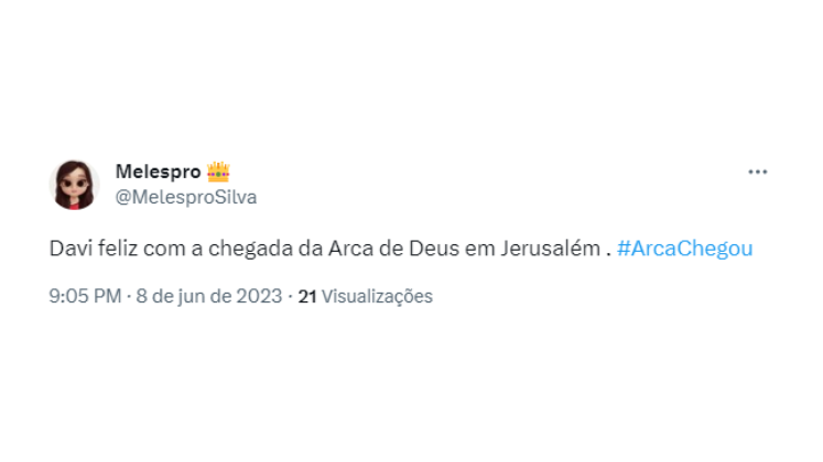 O rei de Israel acompanhou todo o percurso da Arca até Jerusalém com muita felicidade e gratidão a Deus. Ao som de trombetas e cânticos, ele louvou ao Senhor 